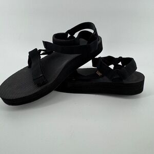Teva Midform Universal Sporty Sandals Womens 11 Black Platform Strappy 1090969